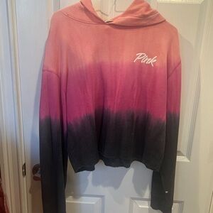 Victoria's Secret Pink and Black Ombre Hoodie